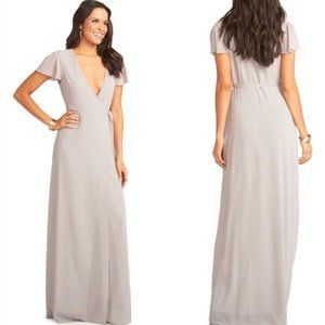 Show Me Your MuMu Noelle Wrap Bridesmaid Dress Dove Grey
